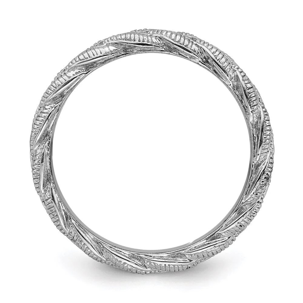 Stackable Expressions Jewelry Sterling Silver Stackable Expressions Rhodium-plated Twist Ring | QSK1559