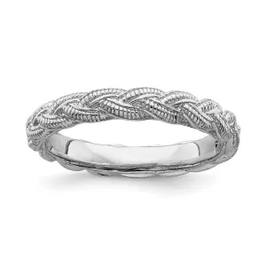 Stackable Expressions Jewelry Sterling Silver Stackable Expressions Rhodium-plated Twist Ring | QSK1559