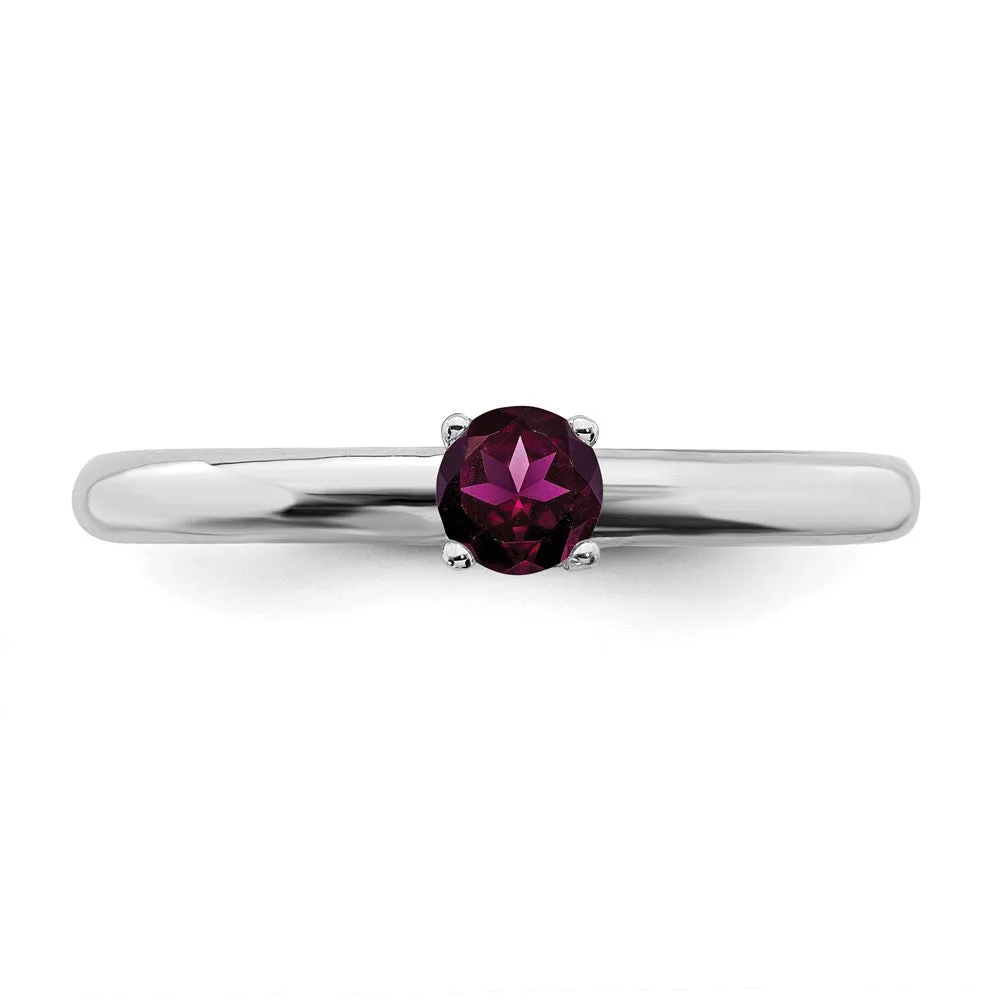 Stackable Expressions Jewelry Sterling Silver Stackable Expressions Rhodium Rhodolite Garnet Ring | QSK1904