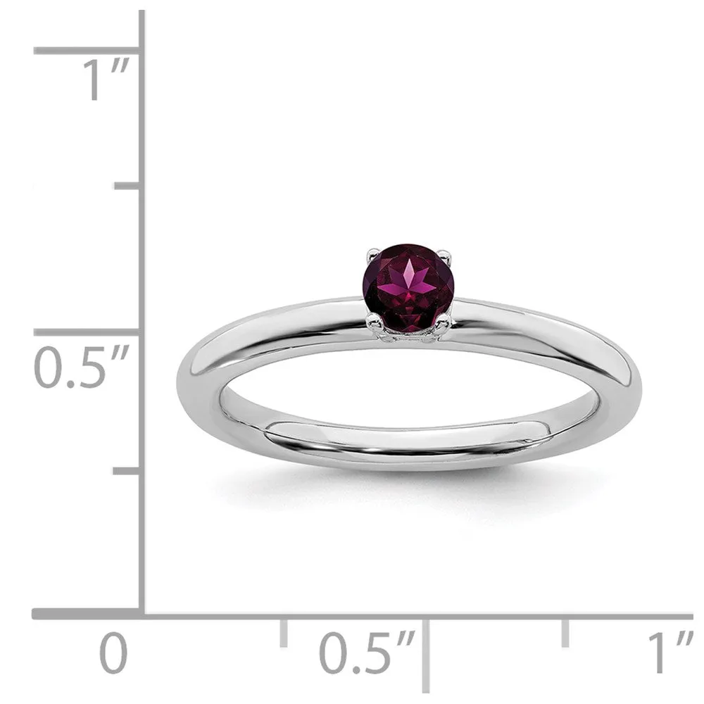 Stackable Expressions Jewelry Sterling Silver Stackable Expressions Rhodium Rhodolite Garnet Ring | QSK1904