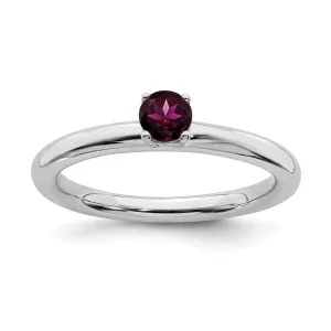 Stackable Expressions Jewelry Sterling Silver Stackable Expressions Rhodium Rhodolite Garnet Ring | QSK1904
