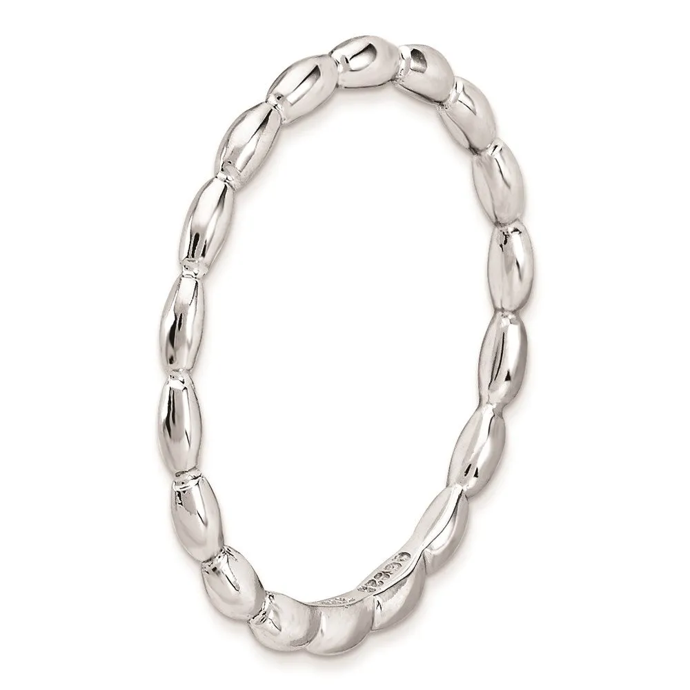 Stackable Expressions Jewelry Sterling Silver Stackable Expressions Rhodium Rice Bead Ring | QSK171