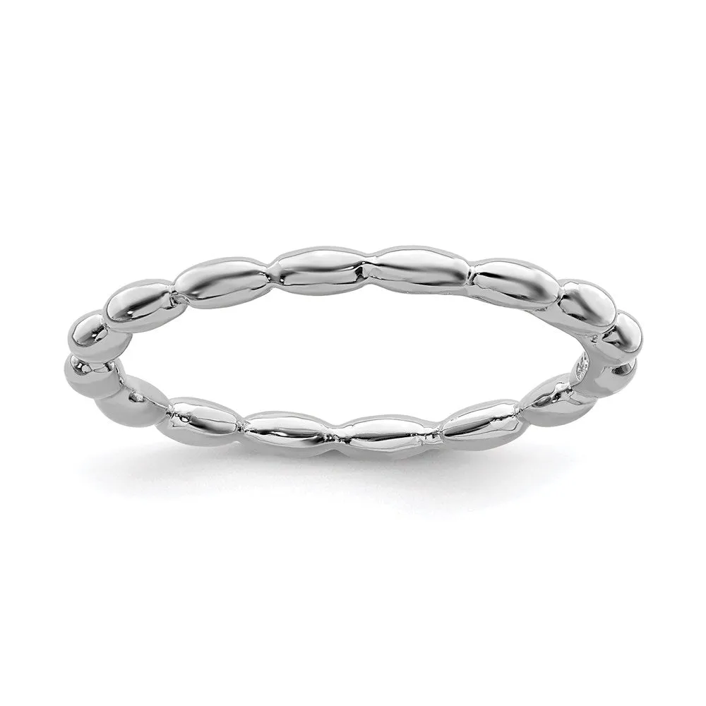 Stackable Expressions Jewelry Sterling Silver Stackable Expressions Rhodium Rice Bead Ring | QSK171