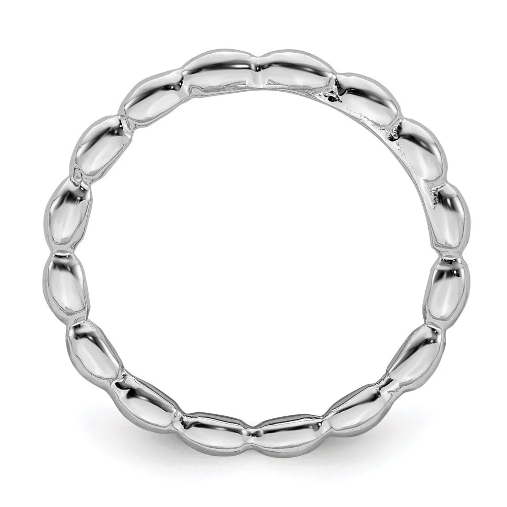 Stackable Expressions Jewelry Sterling Silver Stackable Expressions Rhodium Rice Bead Ring | QSK171