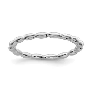 Stackable Expressions Jewelry Sterling Silver Stackable Expressions Rhodium Rice Bead Ring | QSK171