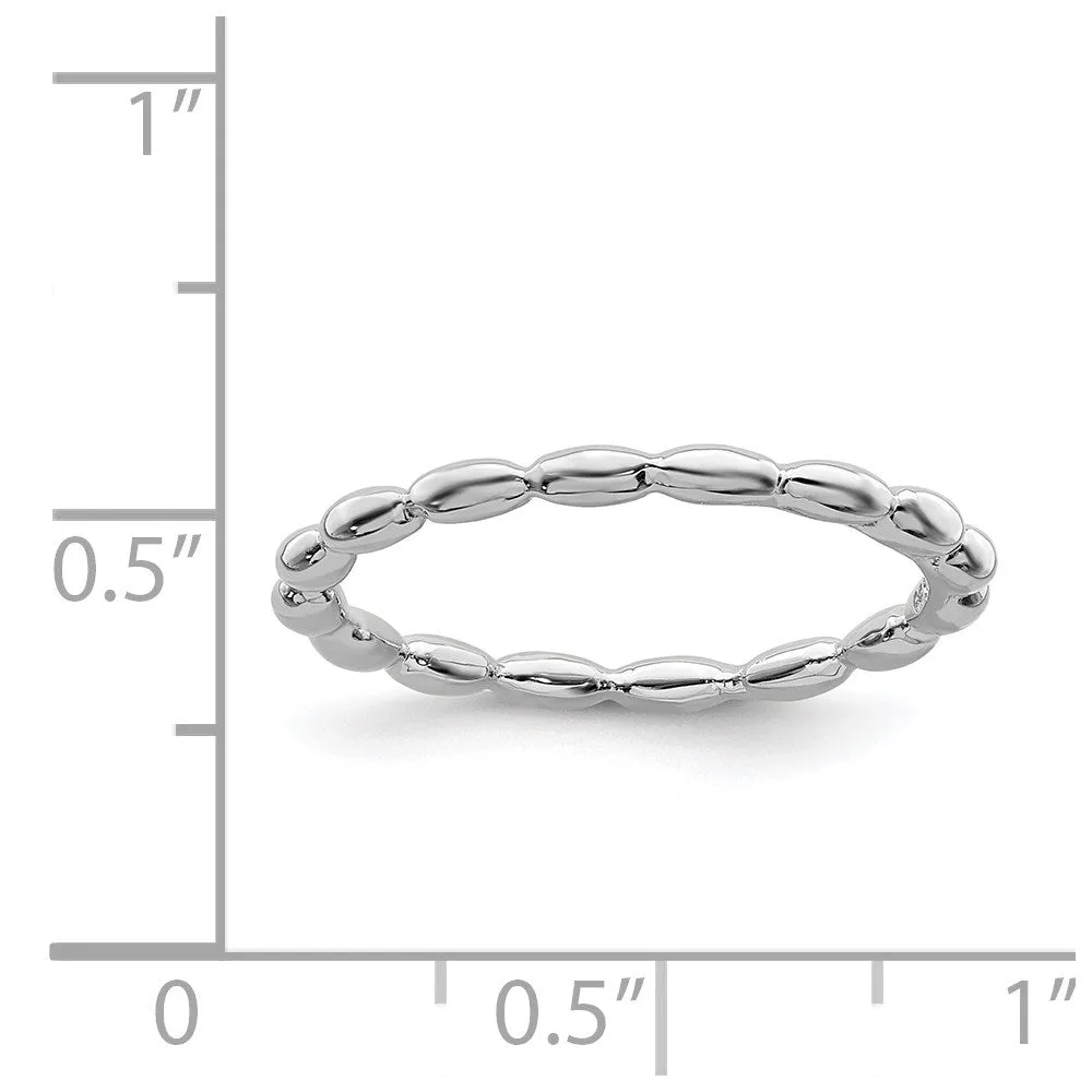Stackable Expressions Jewelry Sterling Silver Stackable Expressions Rhodium Rice Bead Ring | QSK171