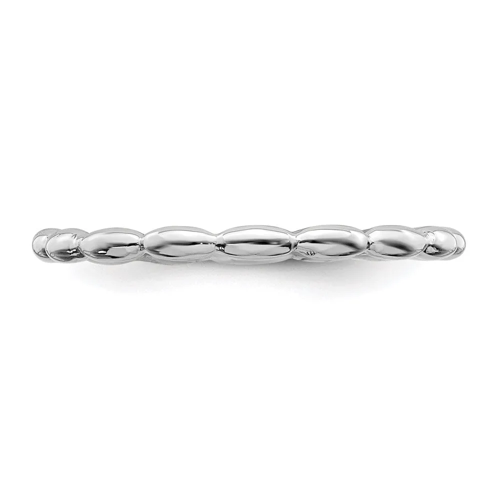 Stackable Expressions Jewelry Sterling Silver Stackable Expressions Rhodium Rice Bead Ring | QSK171
