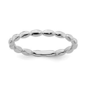 Stackable Expressions Jewelry Sterling Silver Stackable Expressions Rhodium Rice Ring | QSK215