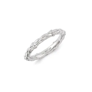Stackable Expressions Jewelry Sterling Silver Stackable Expressions Rhodium Ring | QSK1137