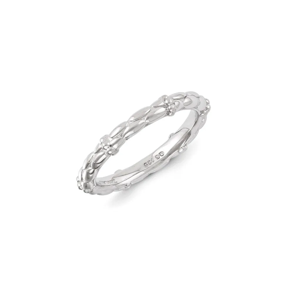 Stackable Expressions Jewelry Sterling Silver Stackable Expressions Rhodium Ring | QSK1137