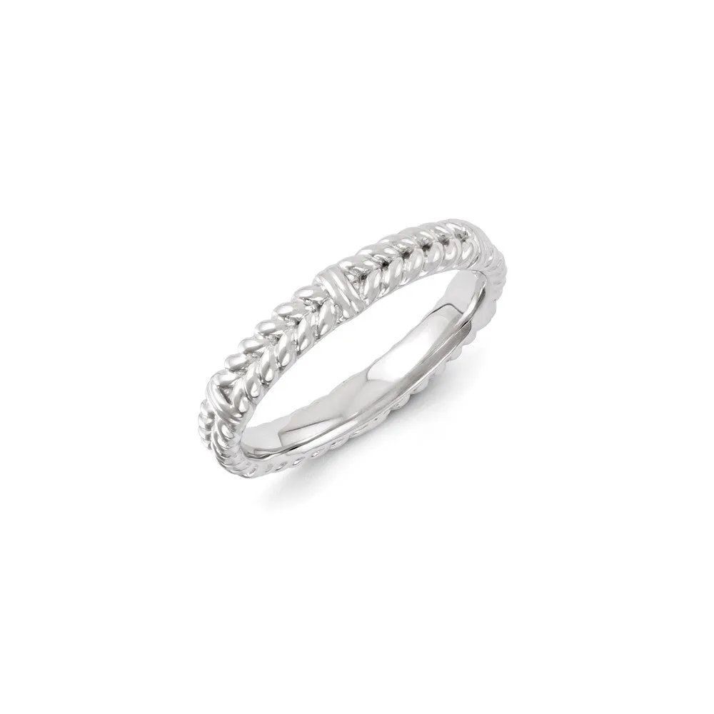 Stackable Expressions Jewelry Sterling Silver Stackable Expressions Rhodium Ring | QSK1138