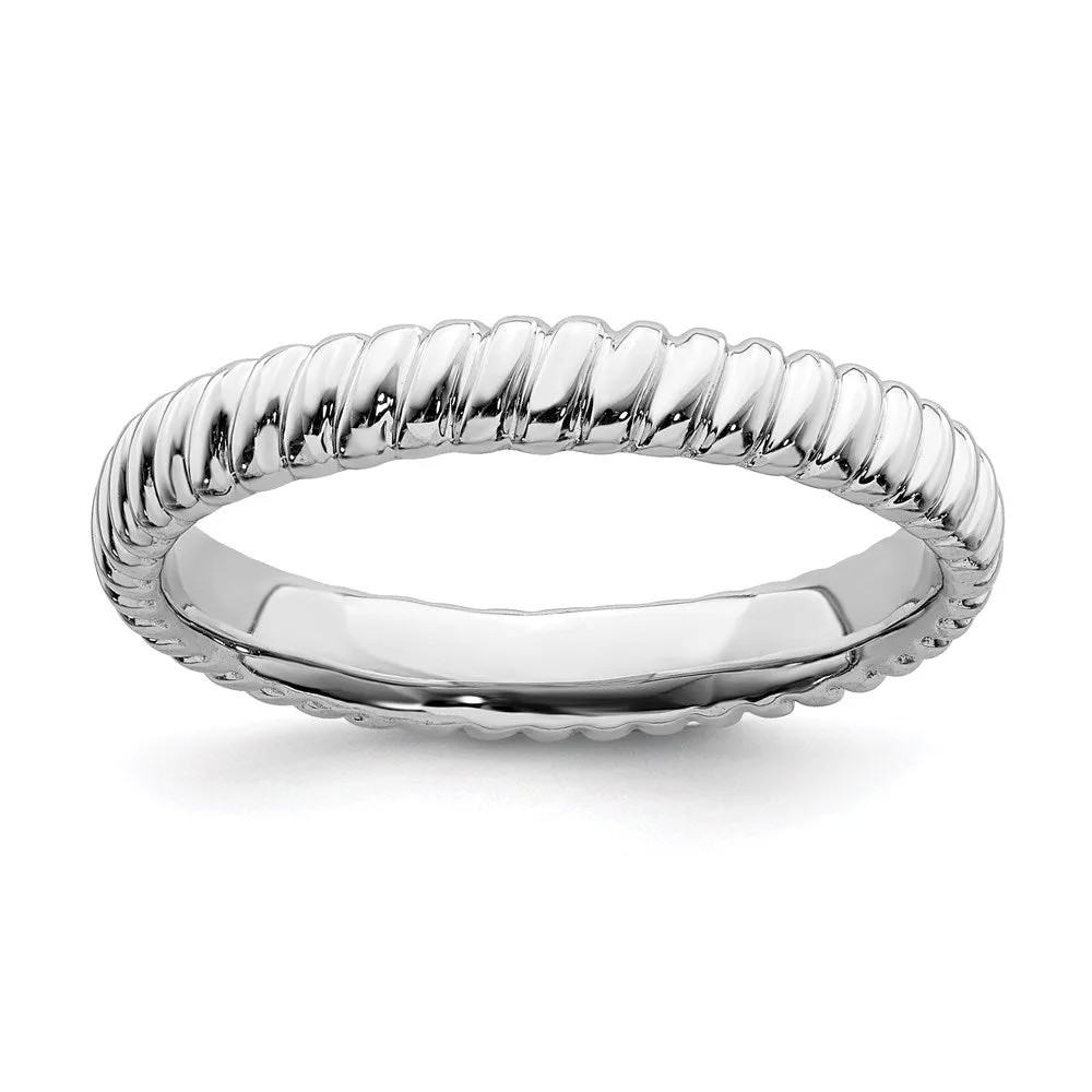 Stackable Expressions Jewelry Sterling Silver Stackable Expressions Rhodium Ring | QSK267