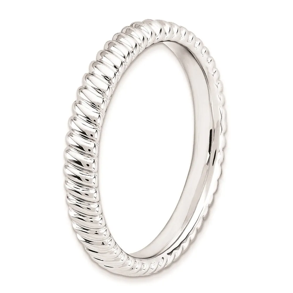 Stackable Expressions Jewelry Sterling Silver Stackable Expressions Rhodium Ring | QSK267