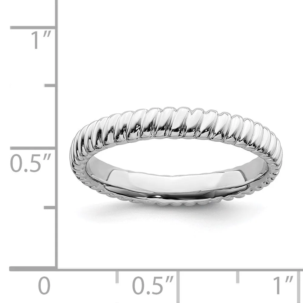 Stackable Expressions Jewelry Sterling Silver Stackable Expressions Rhodium Ring | QSK267