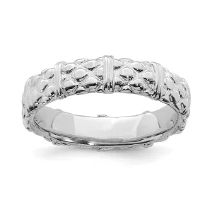 Stackable Expressions Jewelry Sterling Silver Stackable Expressions Rhodium Ring | QSK299