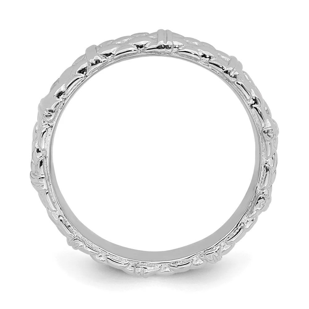 Stackable Expressions Jewelry Sterling Silver Stackable Expressions Rhodium Ring | QSK299