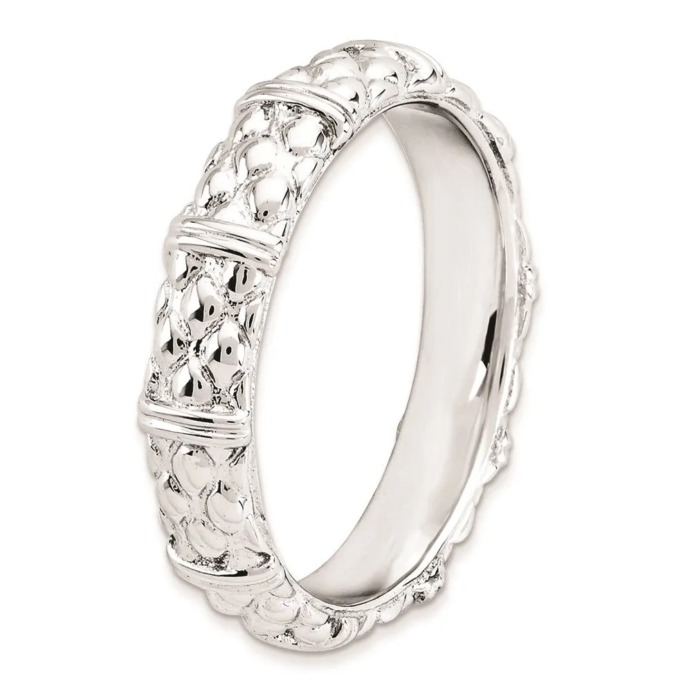 Stackable Expressions Jewelry Sterling Silver Stackable Expressions Rhodium Ring | QSK299