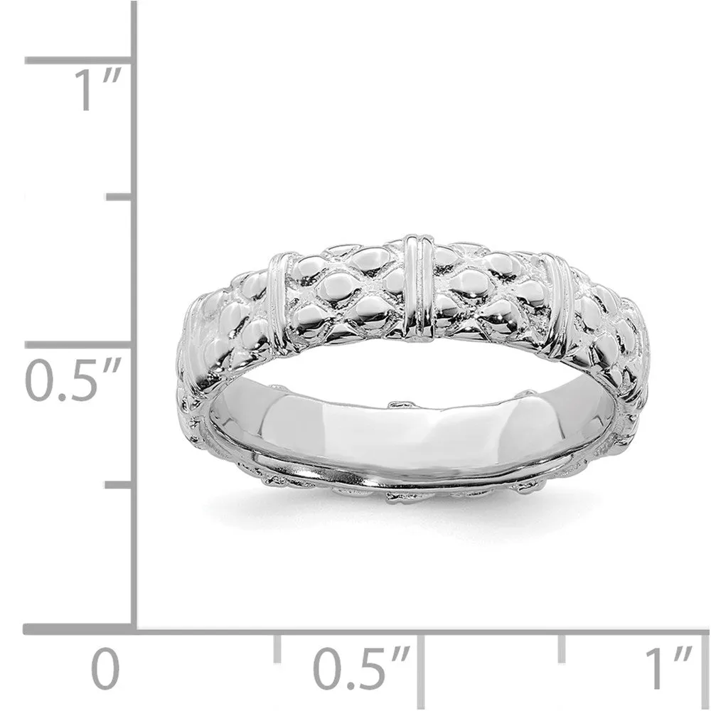 Stackable Expressions Jewelry Sterling Silver Stackable Expressions Rhodium Ring | QSK299