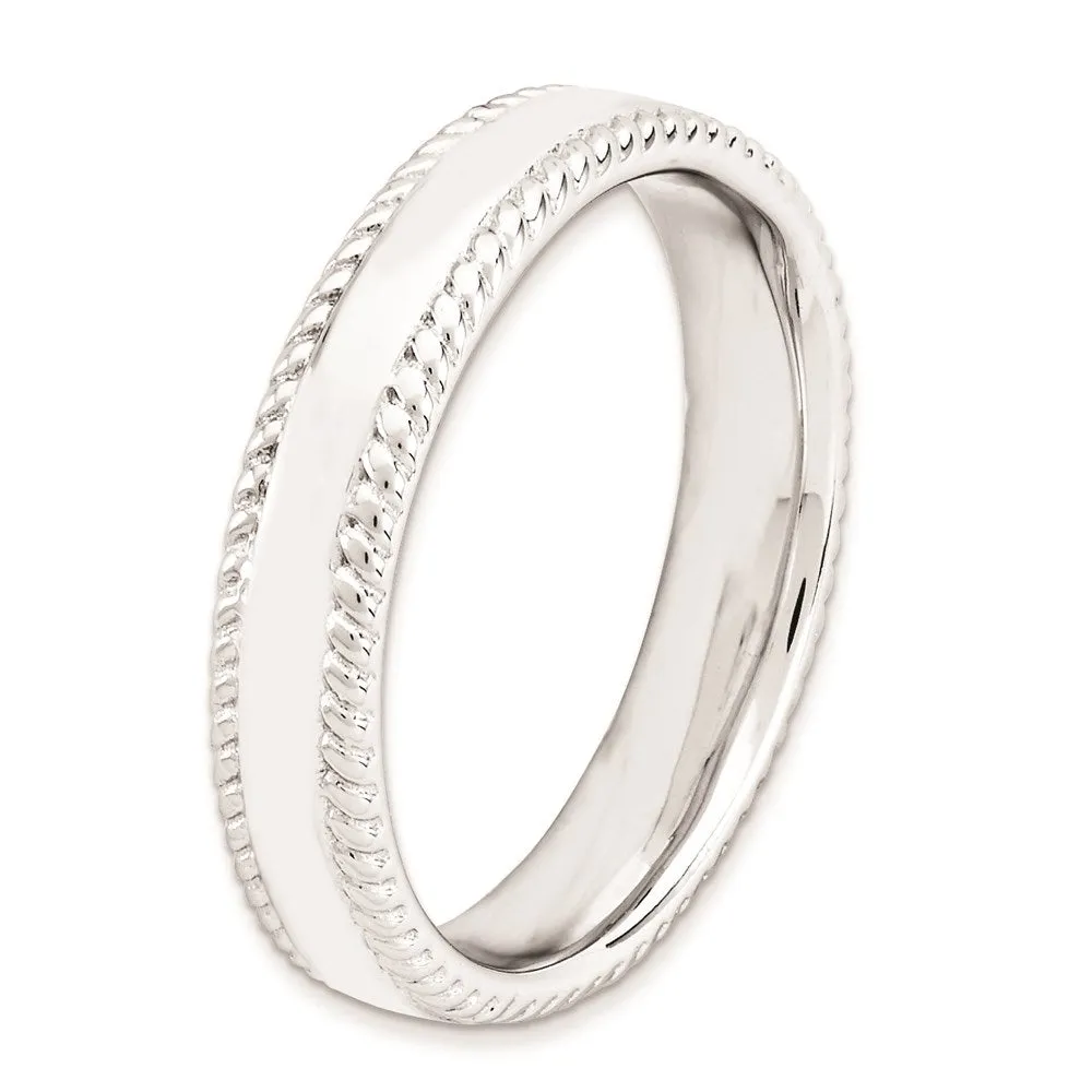 Stackable Expressions Jewelry Sterling Silver Stackable Expressions Rhodium Ring | QSK311