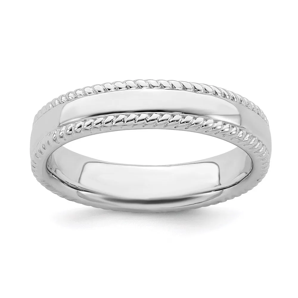 Stackable Expressions Jewelry Sterling Silver Stackable Expressions Rhodium Ring | QSK311