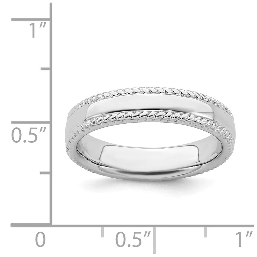 Stackable Expressions Jewelry Sterling Silver Stackable Expressions Rhodium Ring | QSK311