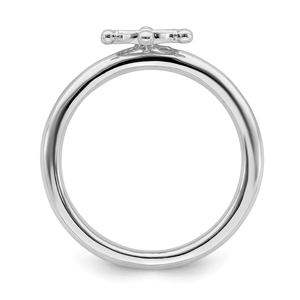Stackable Expressions Jewelry Sterling Silver Stackable Expressions Rhodium Ship's Wheel Ring | QSK1944