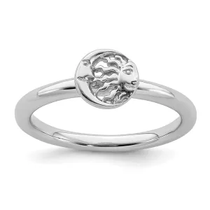 Stackable Expressions Jewelry Sterling Silver Stackable Expressions Rhodium Sun/Moon Ring | QSK1943