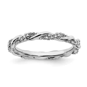 Stackable Expressions Jewelry Sterling Silver Stackable Expressions Rhodium Twist Ring | QSK2004