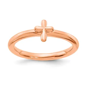 Stackable Expressions Jewelry Sterling Silver Stackable Expressions Rose Gold-plated Cross Ring | QSK2047