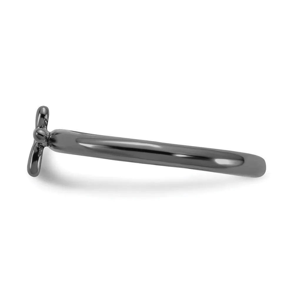 Stackable Expressions Jewelry Sterling Silver Stackable Expressions Ruthenium-plated Cross Ring | QSK2048