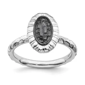 Stackable Expressions Jewelry Sterling Silver Stackable Expressions Ruthenium-plated Oval Ring | QSK1605