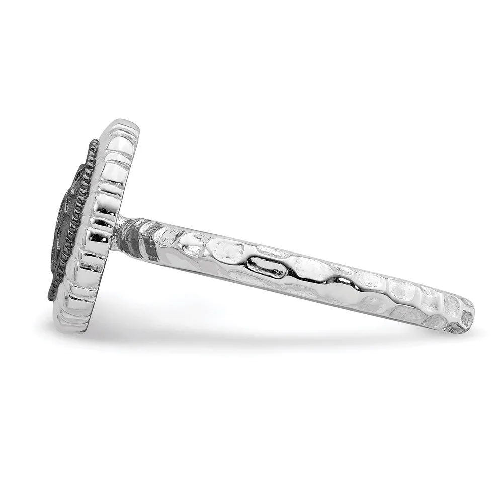 Stackable Expressions Jewelry Sterling Silver Stackable Expressions Ruthenium-plated Oval Ring | QSK1605