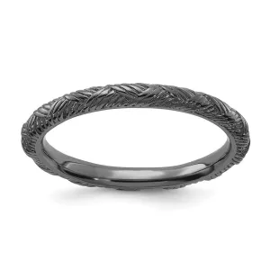 Stackable Expressions Jewelry Sterling Silver Stackable Expressions Ruthenium Polished Ring | QSK2056