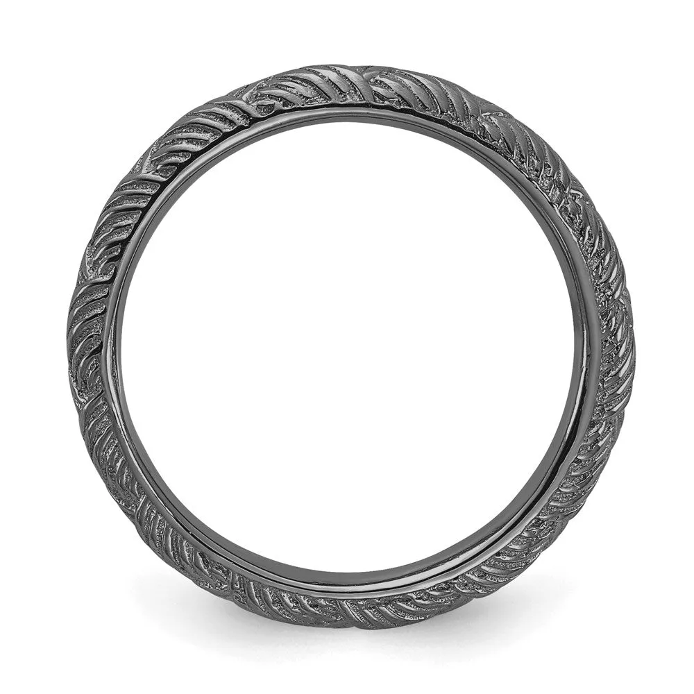 Stackable Expressions Jewelry Sterling Silver Stackable Expressions Ruthenium Polished Ring | QSK2056