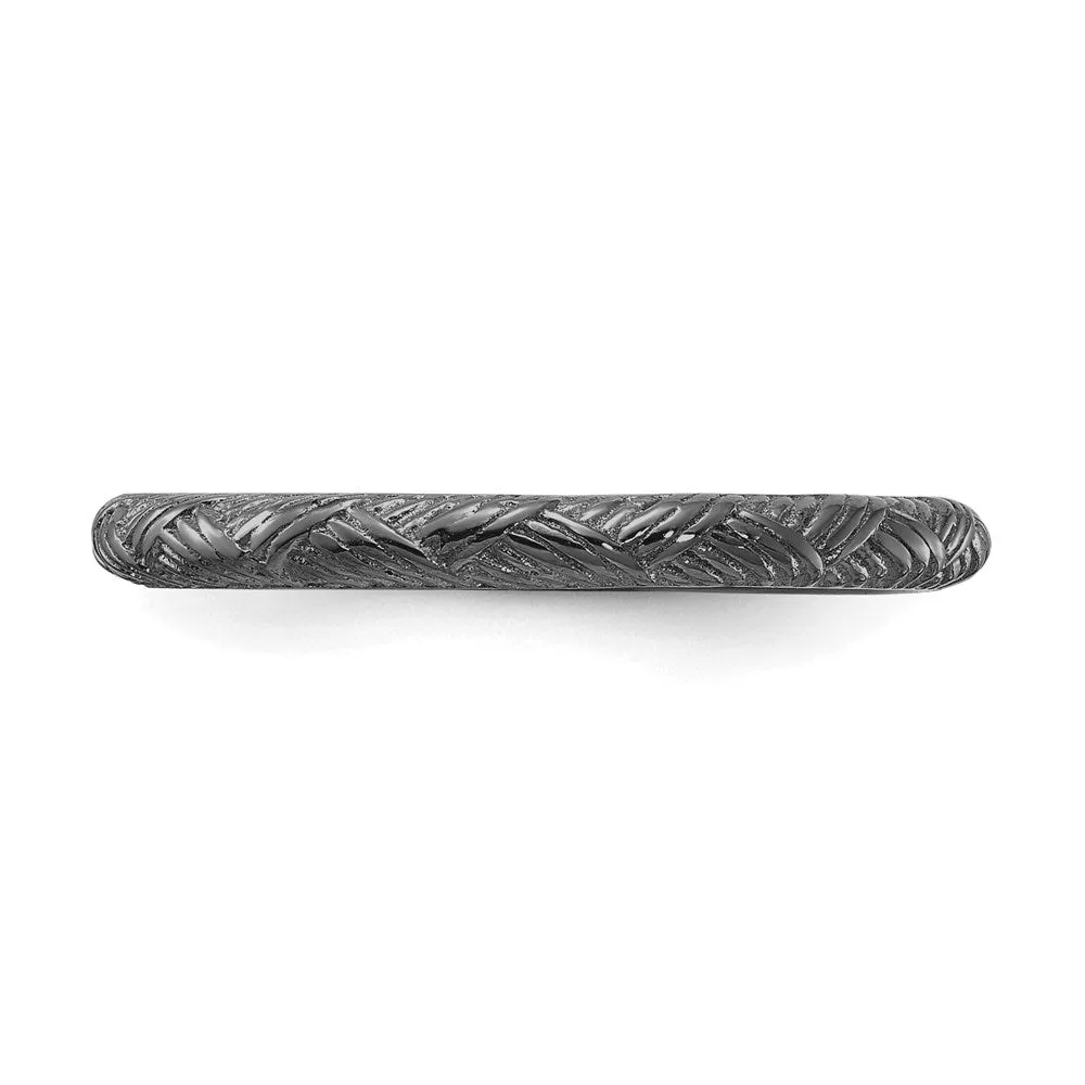 Stackable Expressions Jewelry Sterling Silver Stackable Expressions Ruthenium Polished Ring | QSK2056