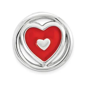Stackable Expressions Jewelry Sterling Silver Stackable Expressions Small Red Enameled Heart Chain Slide