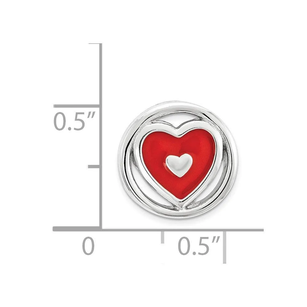 Stackable Expressions Jewelry Sterling Silver Stackable Expressions Small Red Enameled Heart Chain Slide
