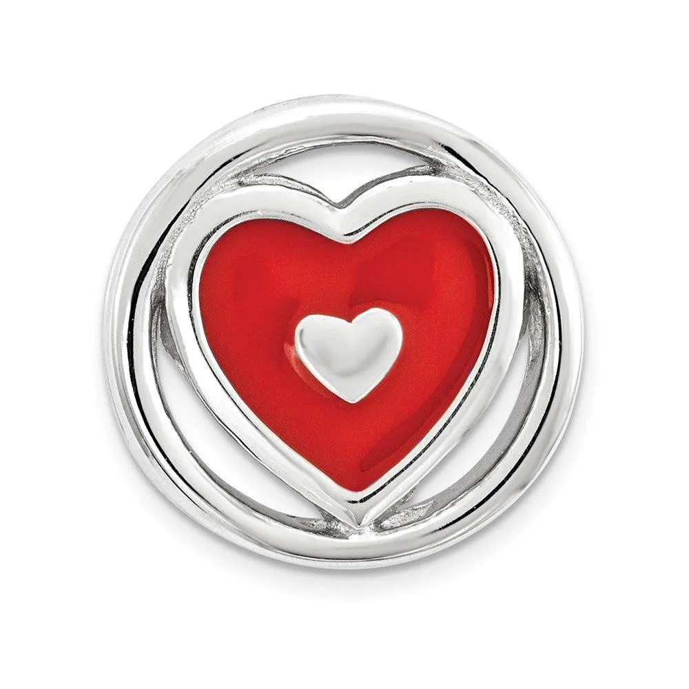 Stackable Expressions Jewelry Sterling Silver Stackable Expressions Small Red Enameled Heart Chain Slide