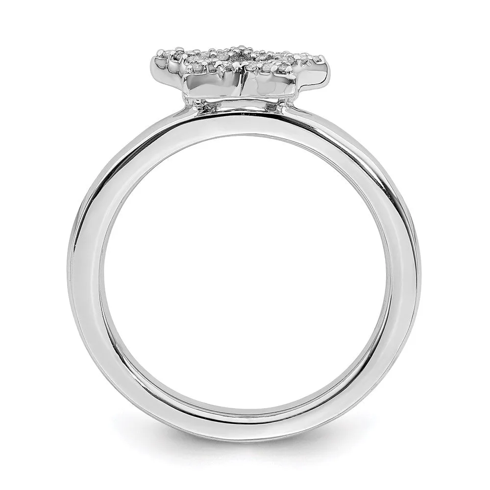 Stackable Expressions Jewelry Sterling Silver Stackable Expressions Star Diamond Ring | QSK337