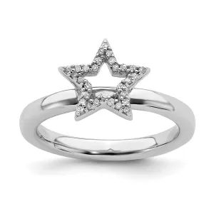 Stackable Expressions Jewelry Sterling Silver Stackable Expressions Star Diamond Ring | QSK337