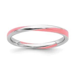 Stackable Expressions Jewelry Sterling Silver Stackable Expressions Twisted Pink Enameled Ring | QSK568