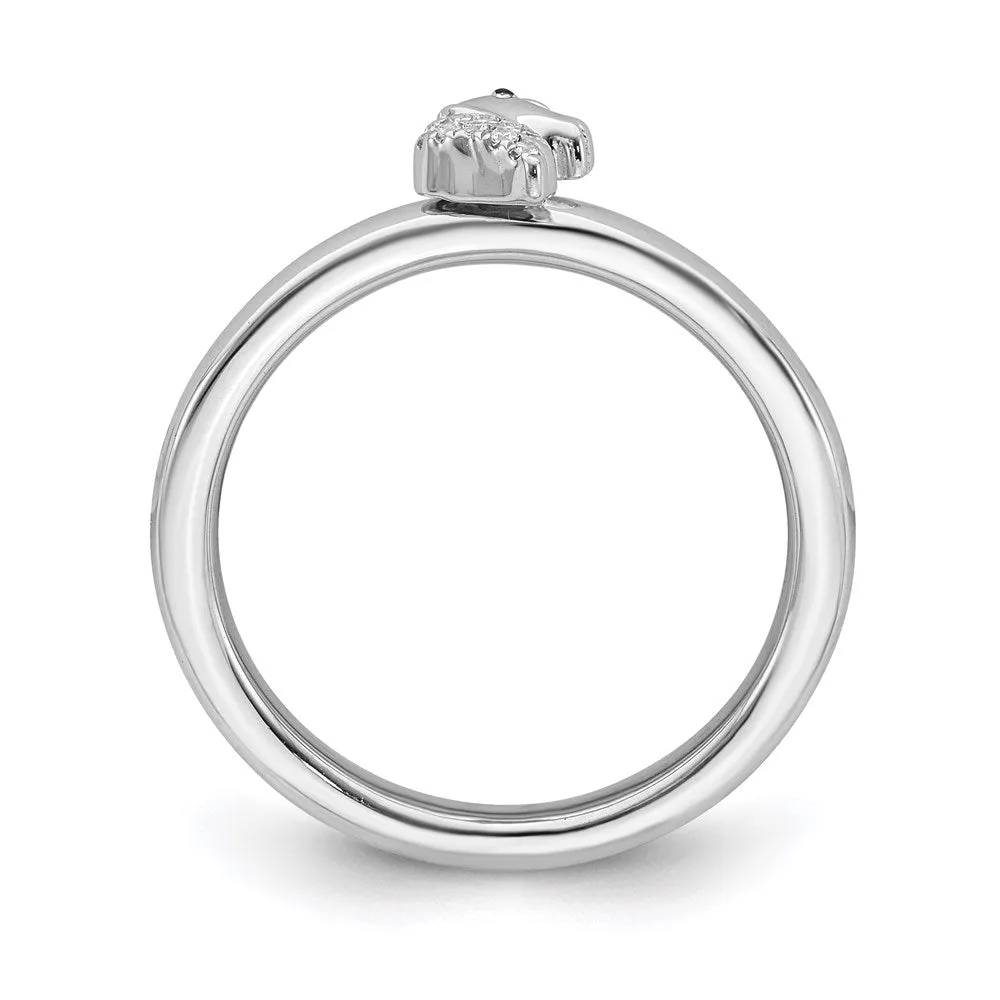 Stackable Expressions Jewelry Sterling Silver Stackable Expressions Unicorn Diamond Ring | QSK2165