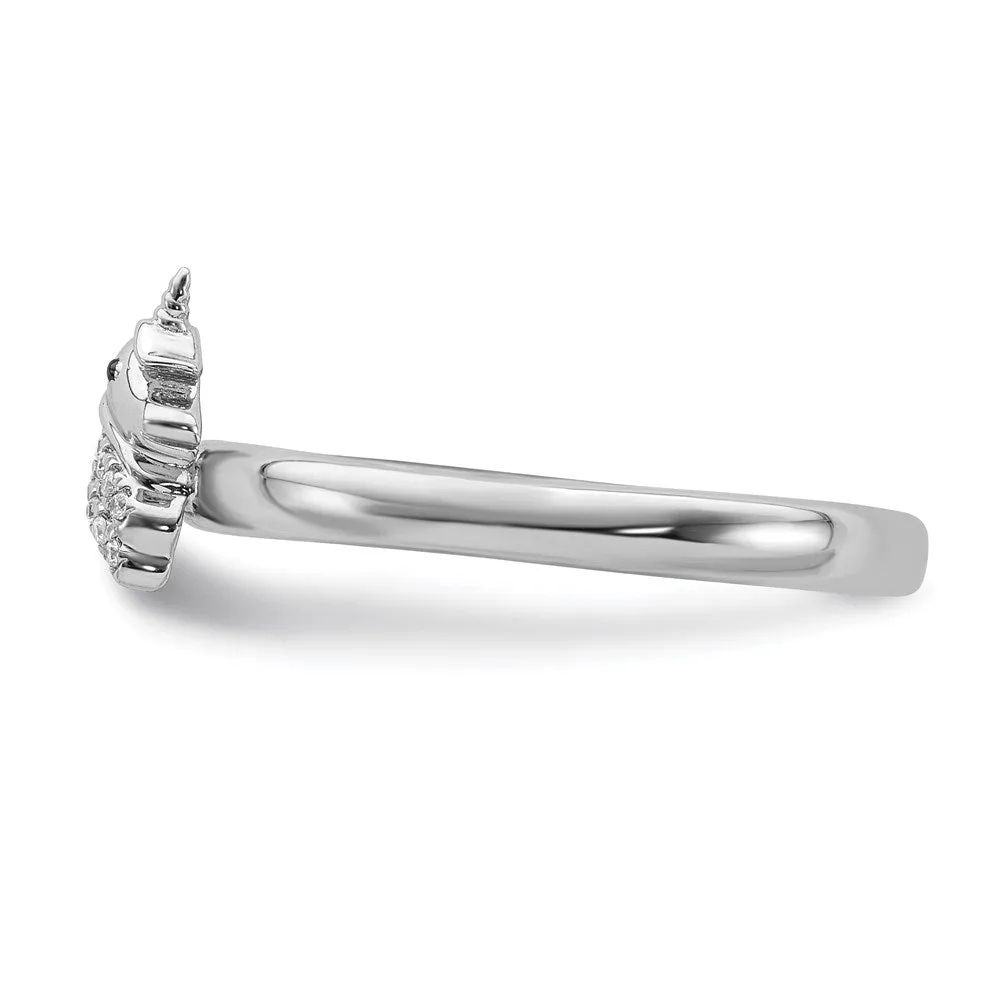 Stackable Expressions Jewelry Sterling Silver Stackable Expressions Unicorn Diamond Ring | QSK2165