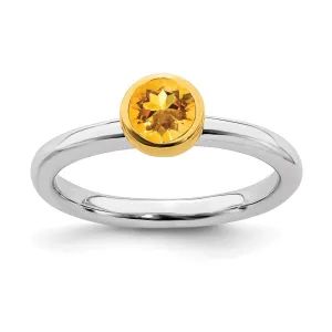 Stackable Expressions Jewelry Sterling Silver Stackable Expressions w/Gold-plate Citrine Ring | QSK1885