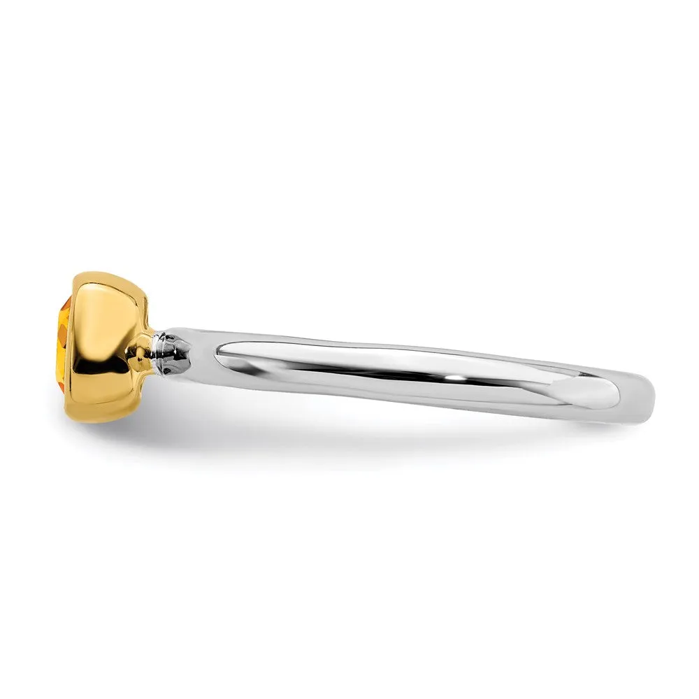 Stackable Expressions Jewelry Sterling Silver Stackable Expressions w/Gold-plate Citrine Ring | QSK1885