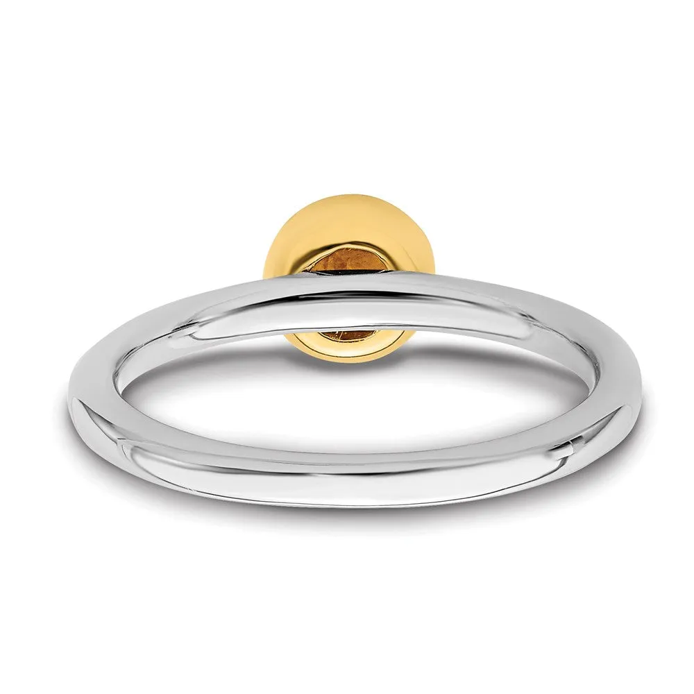 Stackable Expressions Jewelry Sterling Silver Stackable Expressions w/Gold-plate Citrine Ring | QSK1885