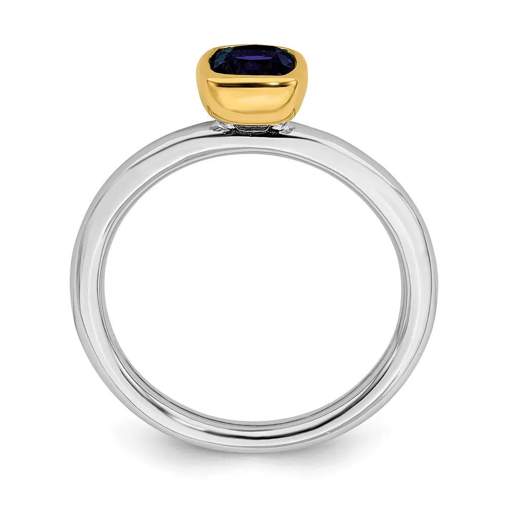 Stackable Expressions Jewelry Sterling Silver Stackable Expressions w/Gold-plate Cr. Sapphire Ring | QSK1895