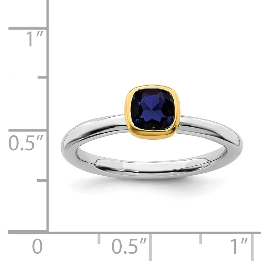 Stackable Expressions Jewelry Sterling Silver Stackable Expressions w/Gold-plate Cr. Sapphire Ring | QSK1895