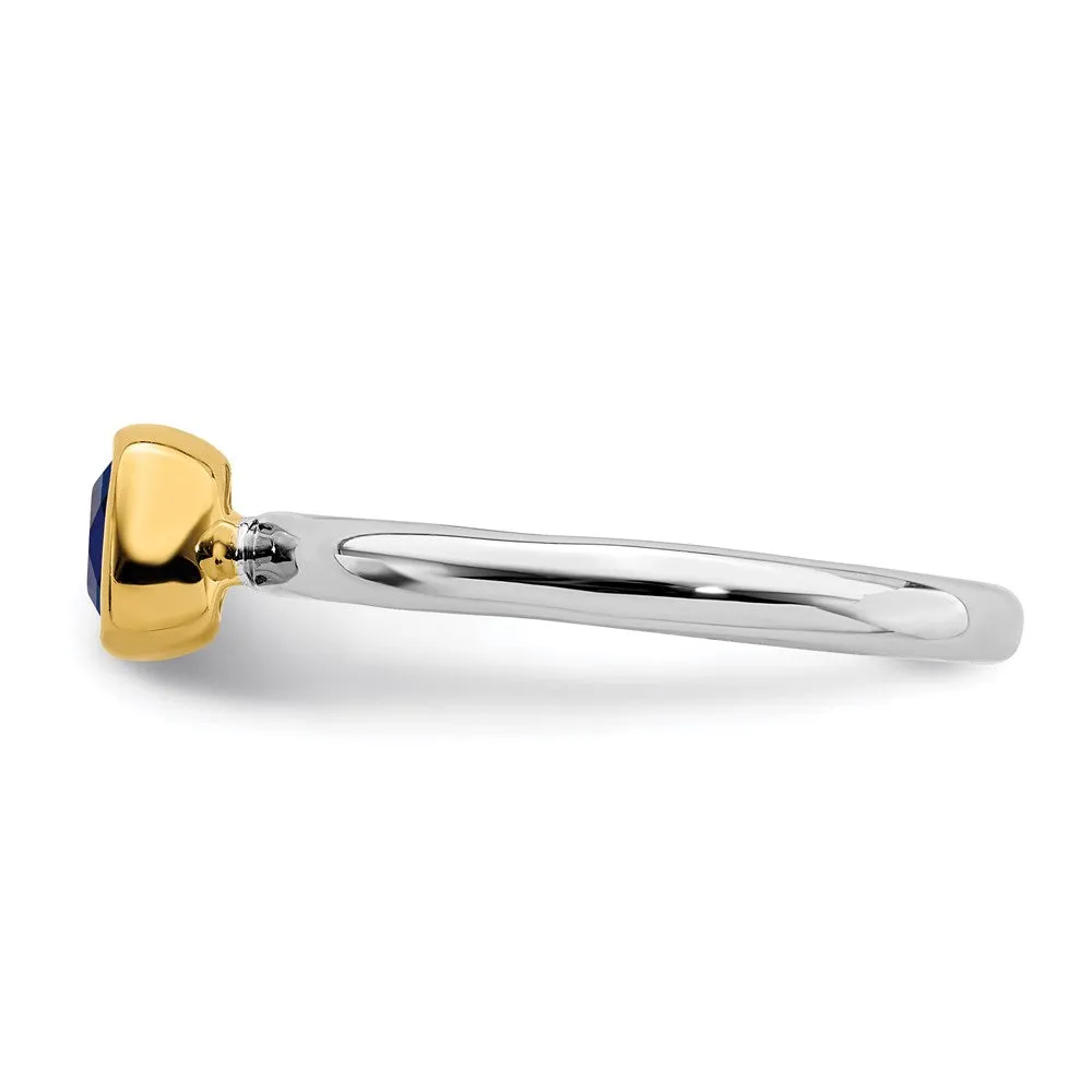 Stackable Expressions Jewelry Sterling Silver Stackable Expressions w/Gold-plate Cr. Sapphire Ring | QSK1895