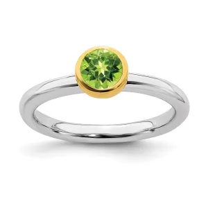 Stackable Expressions Jewelry Sterling Silver Stackable Expressions w/Gold-plate Peridot Ring | QSK1882